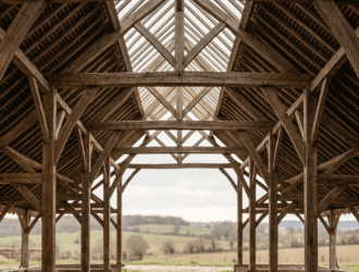 Charpente de bâtiment agricole à Briec - MENUISERIE LMFK